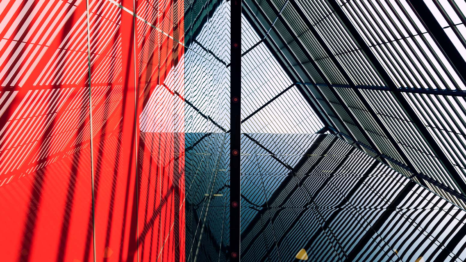 red window and a dark window side by side