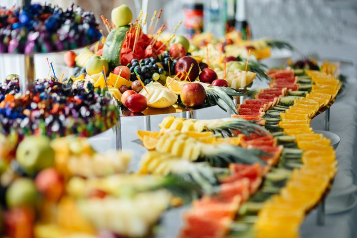 Wedding Candy Bar. Delicious sweet buffet with cupcakes. Sweet holiday buffet with cupcakes and other desserts.