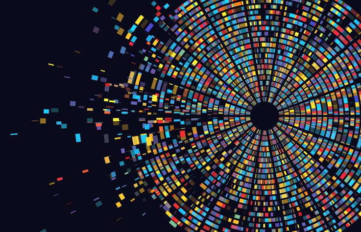 Dna test infographic. Genome sequence map. Chromosome architecture, molecule sequencing chart. Genetic concept