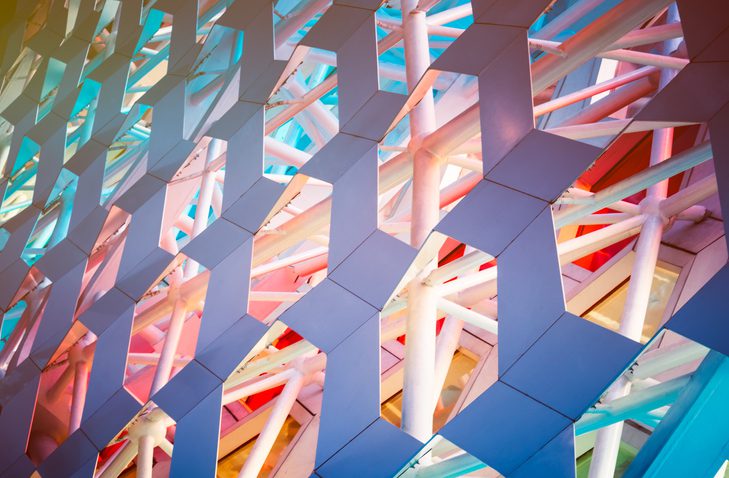 Detail shot of patterned wall,Architectural feature, close-up.