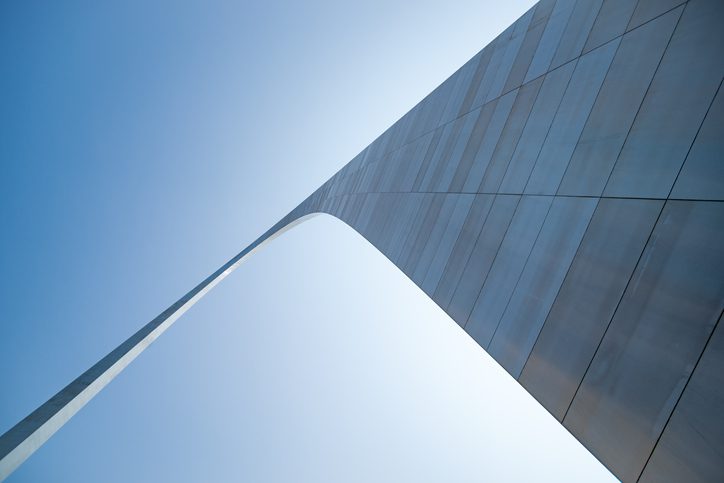 St Louis Gateway Arch. St Louis, architecture, and famous arch, Missouri,USA.