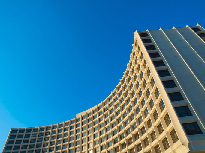 Curved building shot from below