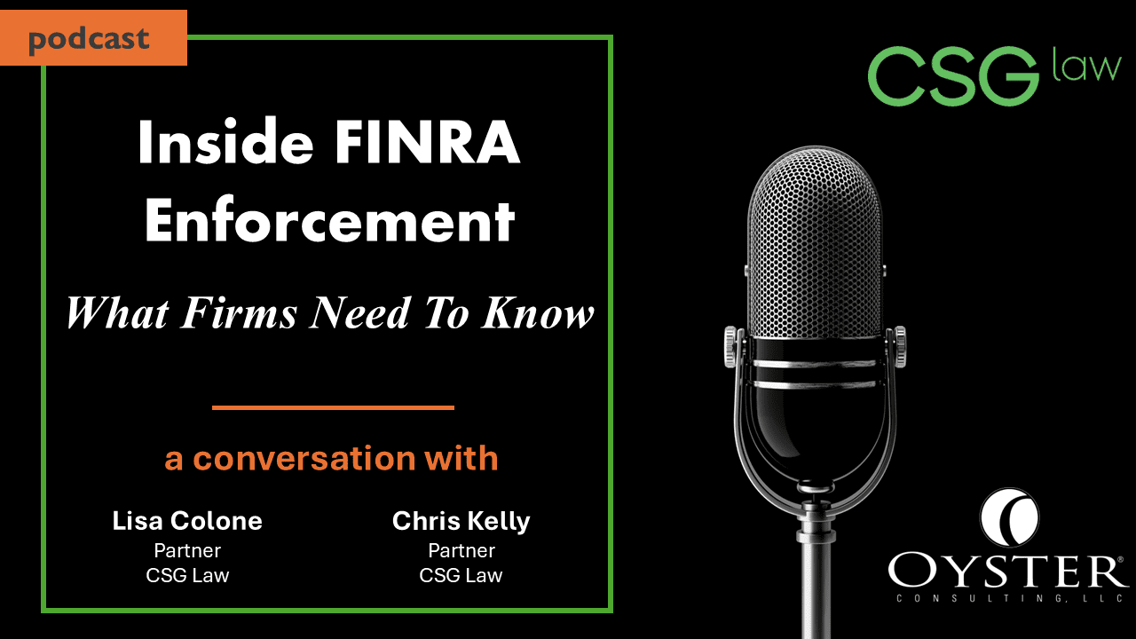 Black microphone represents podcast about FINRA enforcement